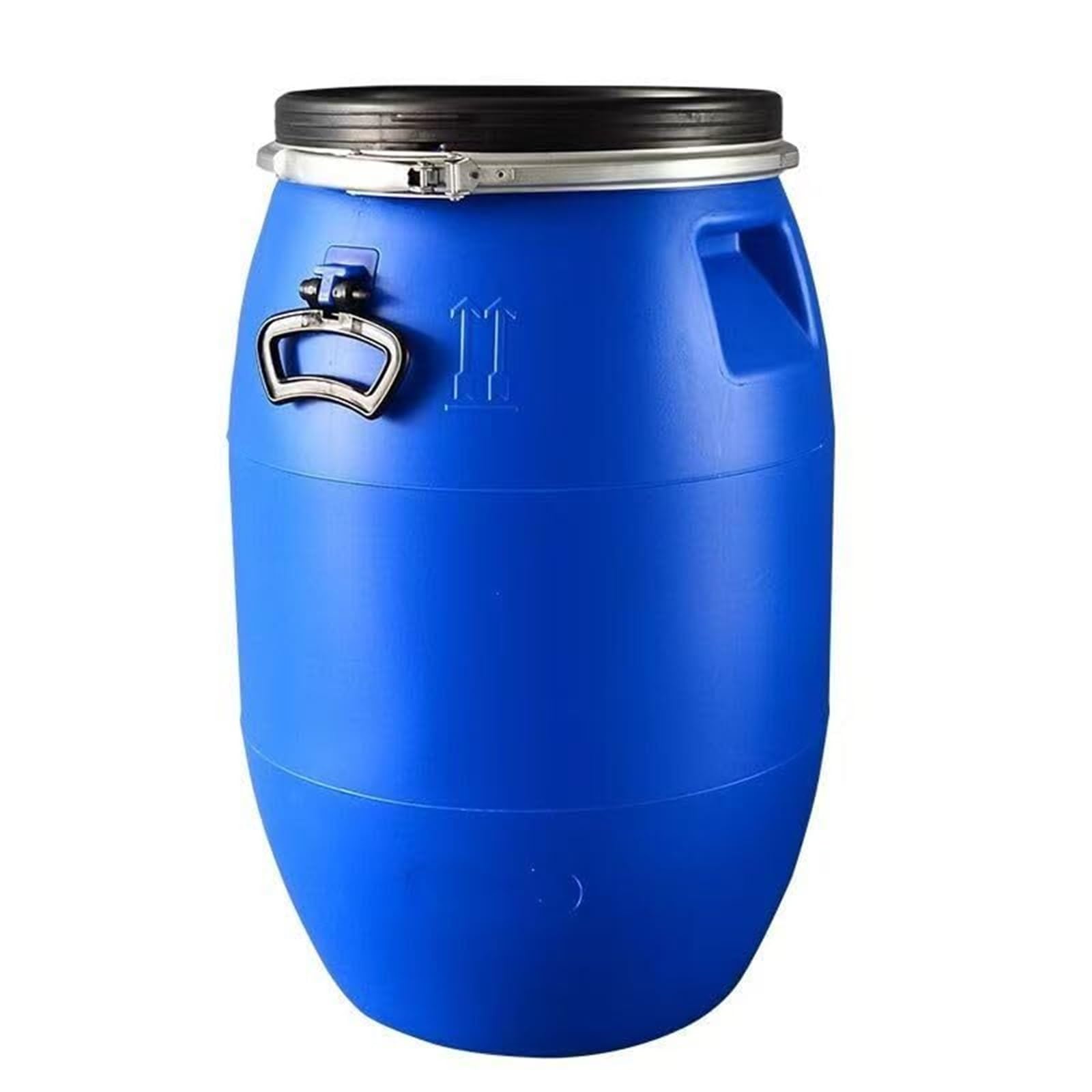 HBSSP RV Bucket Water Storage Barrel,Large Plastic Blue Open Top Drum Keg, Containers,Food Grade Container for Shipping(200L)