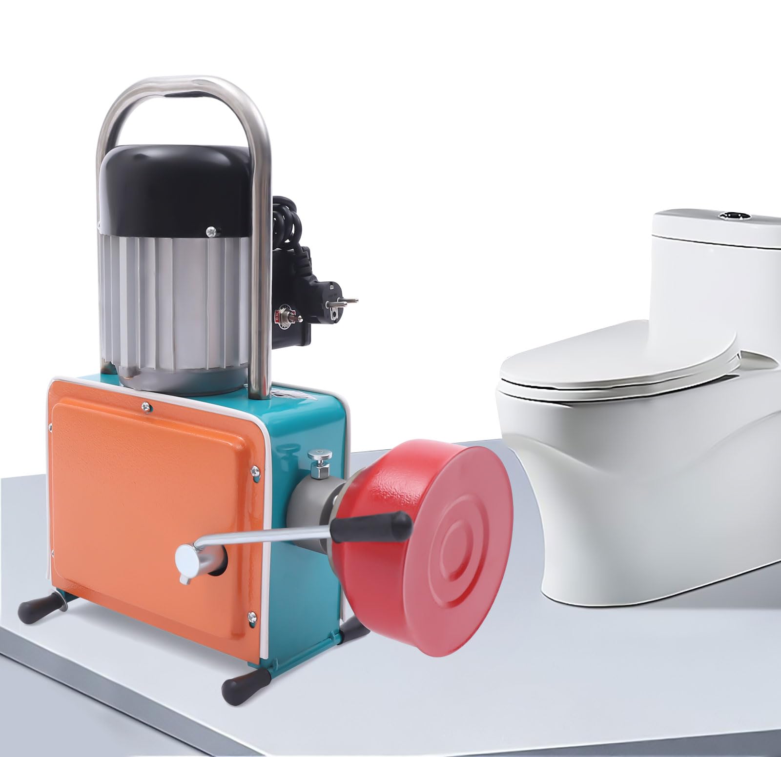 Limpiador de tuberías eléctrico, 1000 W, máquina de limpieza de desagües, 400 r/min, adecuada para tuberías de 20-150 mm de diámetro, desatascador de desagües, baño y cocina