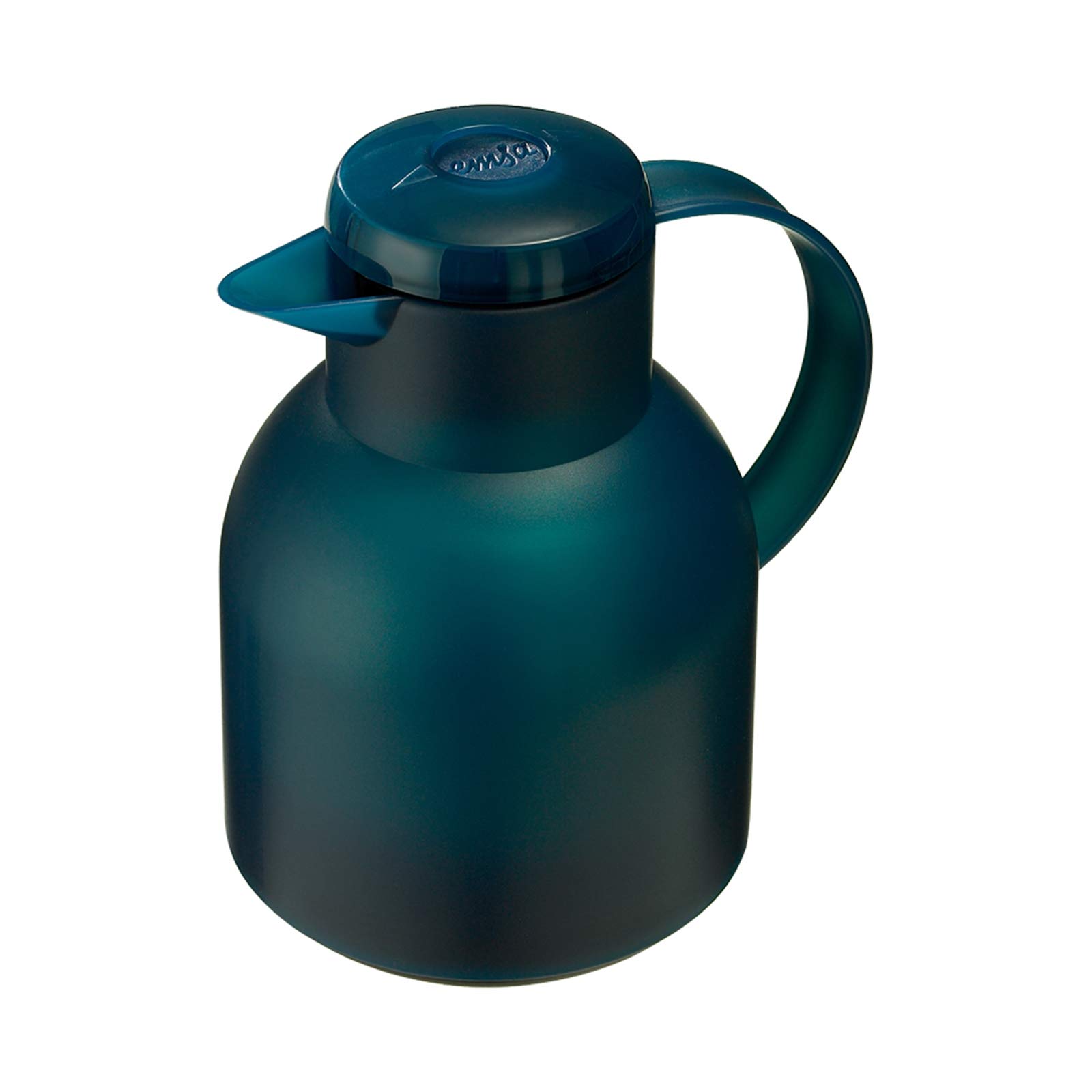 Emsa 505719 Samba Quick Press closure vacuum jug, 1.0 litres, translucent turquoise