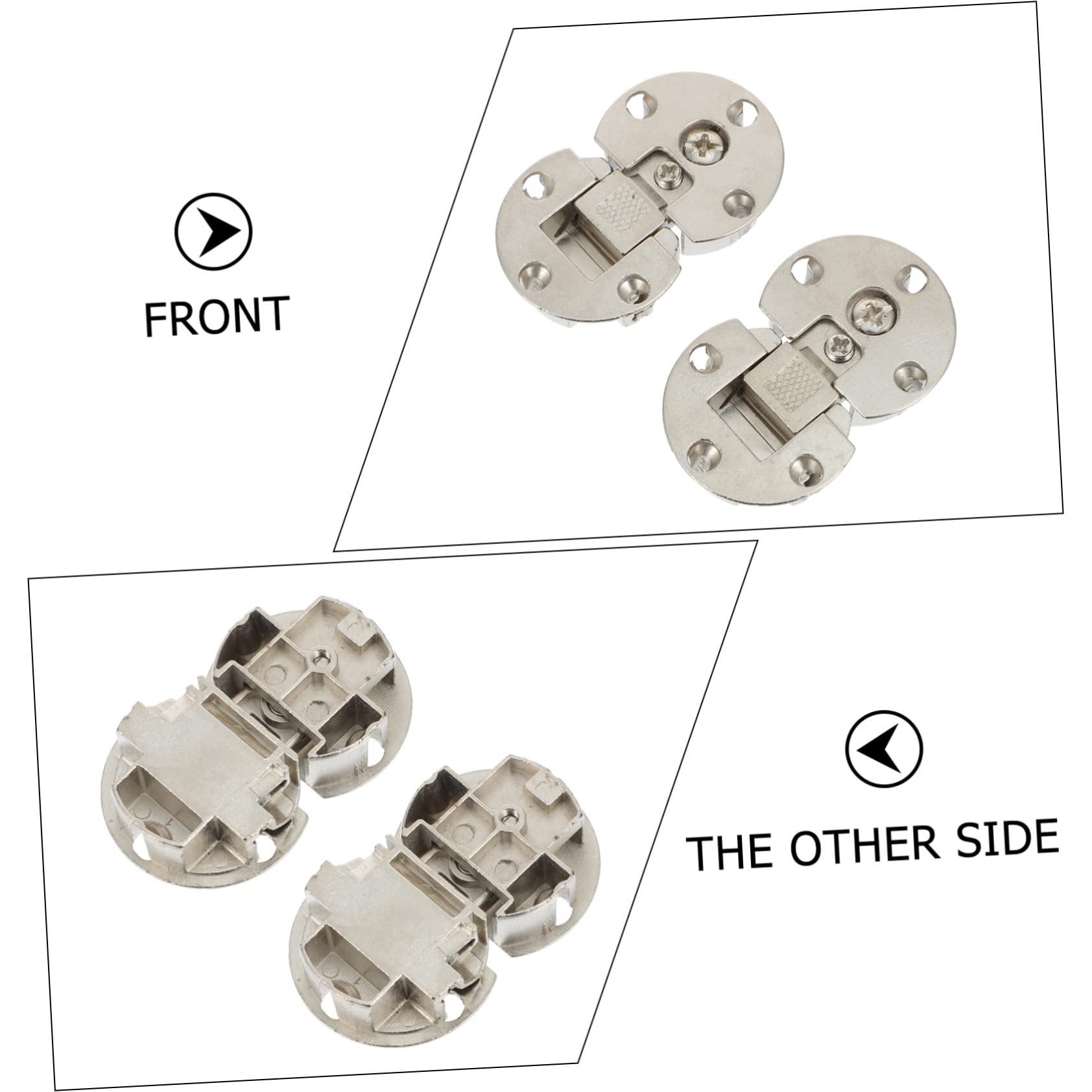 DOITOOL 4 pcs Concealed Hinge for Furniture Flap Lid Cabinet Door Folding Holder Nickel Plated Design Ideal for Kitchen Cupboards and Wardrobes Includes Screws - Image 3