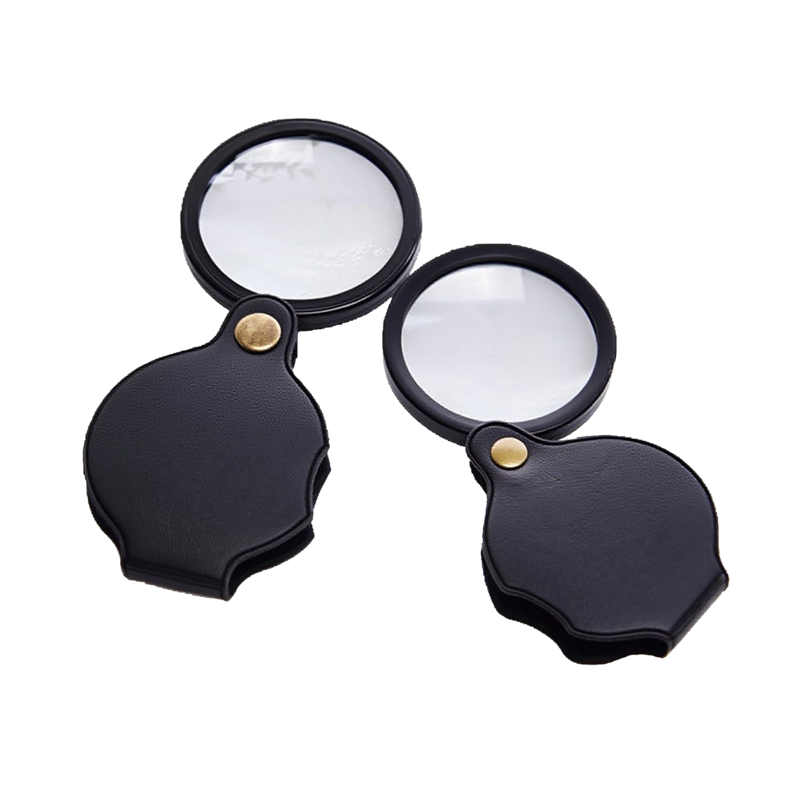 DENGUJD ポケットルーペ 折り畳み式 2個入り レンズ径 50mm 10倍 虫眼鏡 手持ちルーペ 小型 子供の自然観察 高齢者 読書用 携帯便利 回転収納 拡大鏡