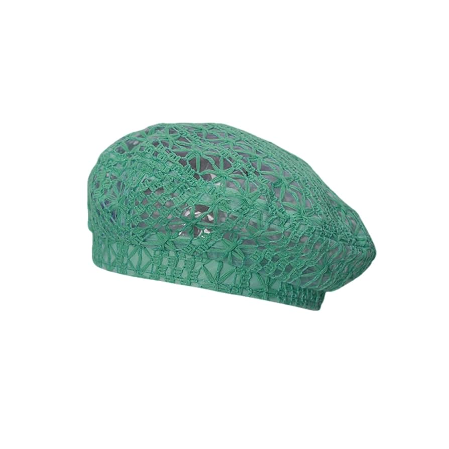 深い緑の草原ふんわり ベレー 帽子 ★ M-Lサイズ　レデース 深い緑の草原ふんわりベレー帽子☆ M-Lサイズ レデース