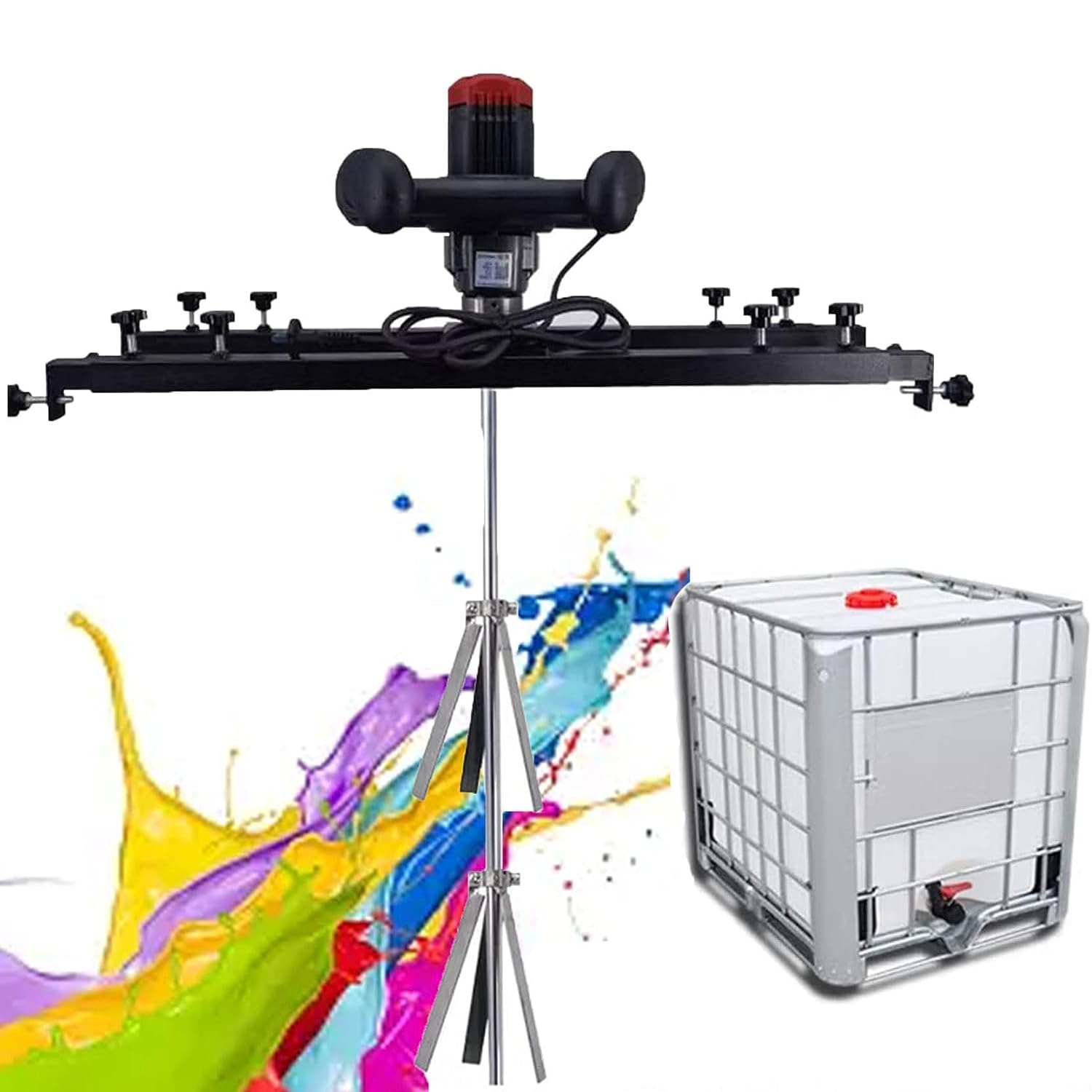 Mezclador De Pintura IBC, Máquina Mezcladora De Tanque Eléctrico De 3000 W, Con Soporte Para Colgar, Hélice Plegable, Velocidad Ajustable, Rango Telescópico 65-125 Cm, Para Agitador De Disolución