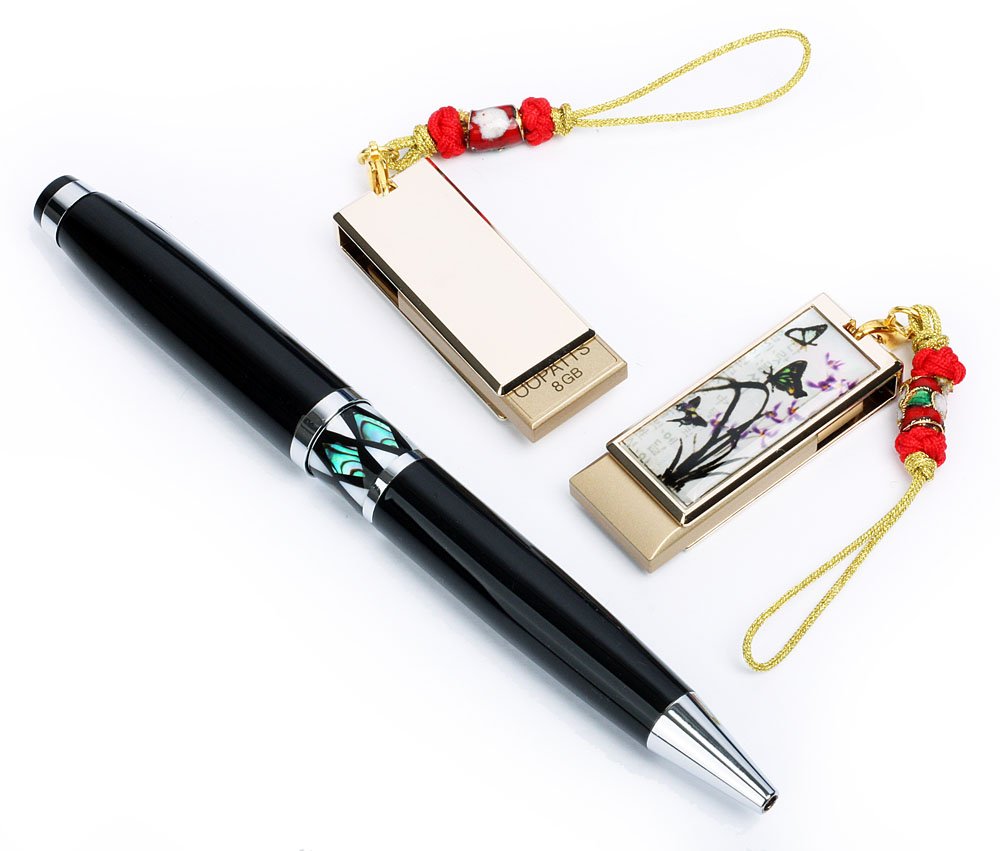 Amazon.co.jp: 螺鈿細工 花柄(蘭) USBメモリ＋ローラー