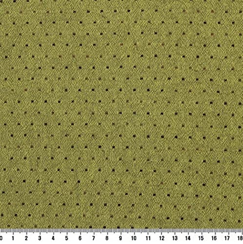 byhands 100% Cotton Yarn Dyed Fabric, Classic Mini Dot Pattern, Leaf Green, Half Yard (EY20066-D)