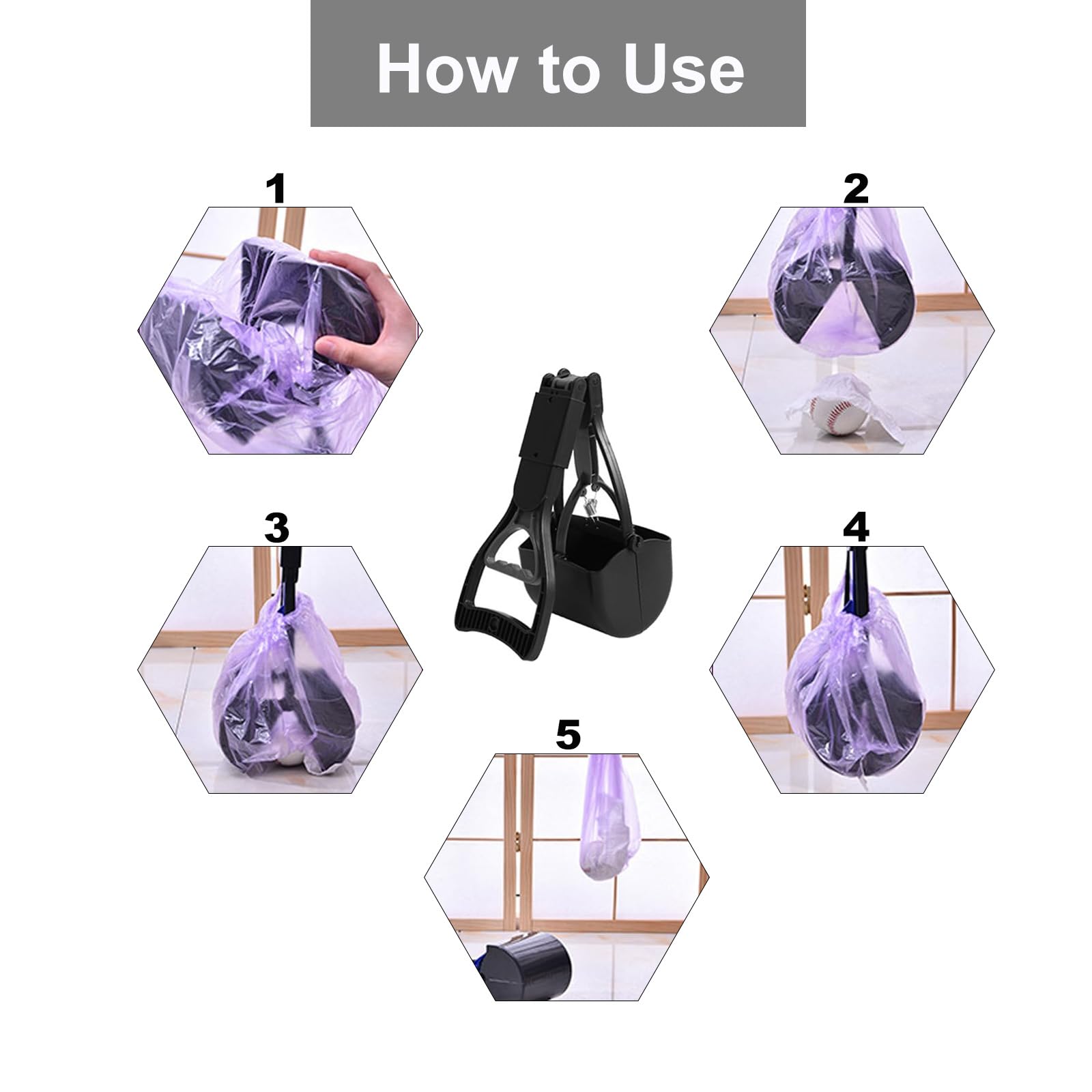 Lusacy Pooper Scooper, Pet Pooper Scooper Set,Foldable Dog Poop Scooper, Portable Poop Scoop Shovel, Foldable Poop Scoops for Dogs and Cats, with Poop Bag Dispenser & Waste Bags - Image 4