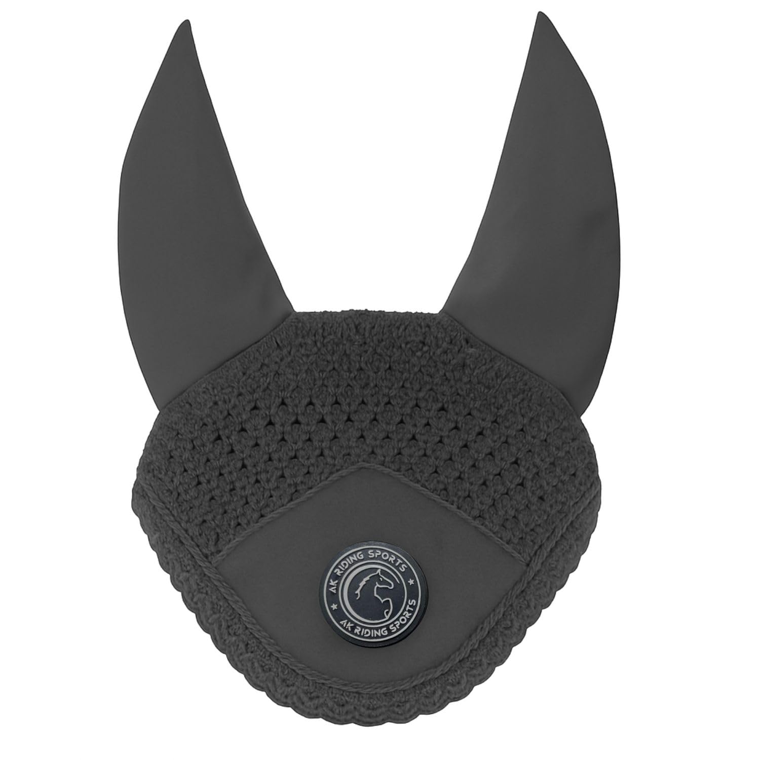 AK Bonnet Anti-Mouches pour Chevaux – Oreilles en Lycra Doux, Ajustement Confortable – AKRS-6069-01 Gris foncé Pony S