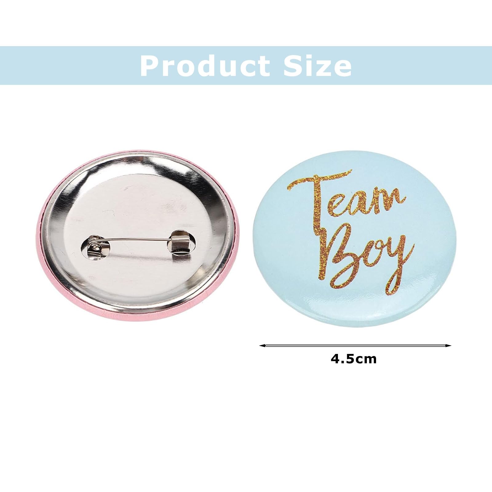 Spille Gender Reveal Party Pulsanti Rivelazione Genere Bottoni Baby Shower 24 Pezzi