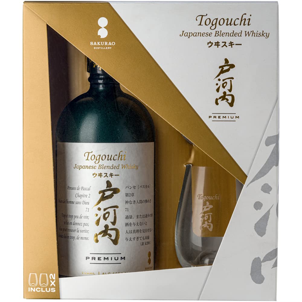 Togouchi japanese Blended Coffret Whisky Premium avec 2 verres