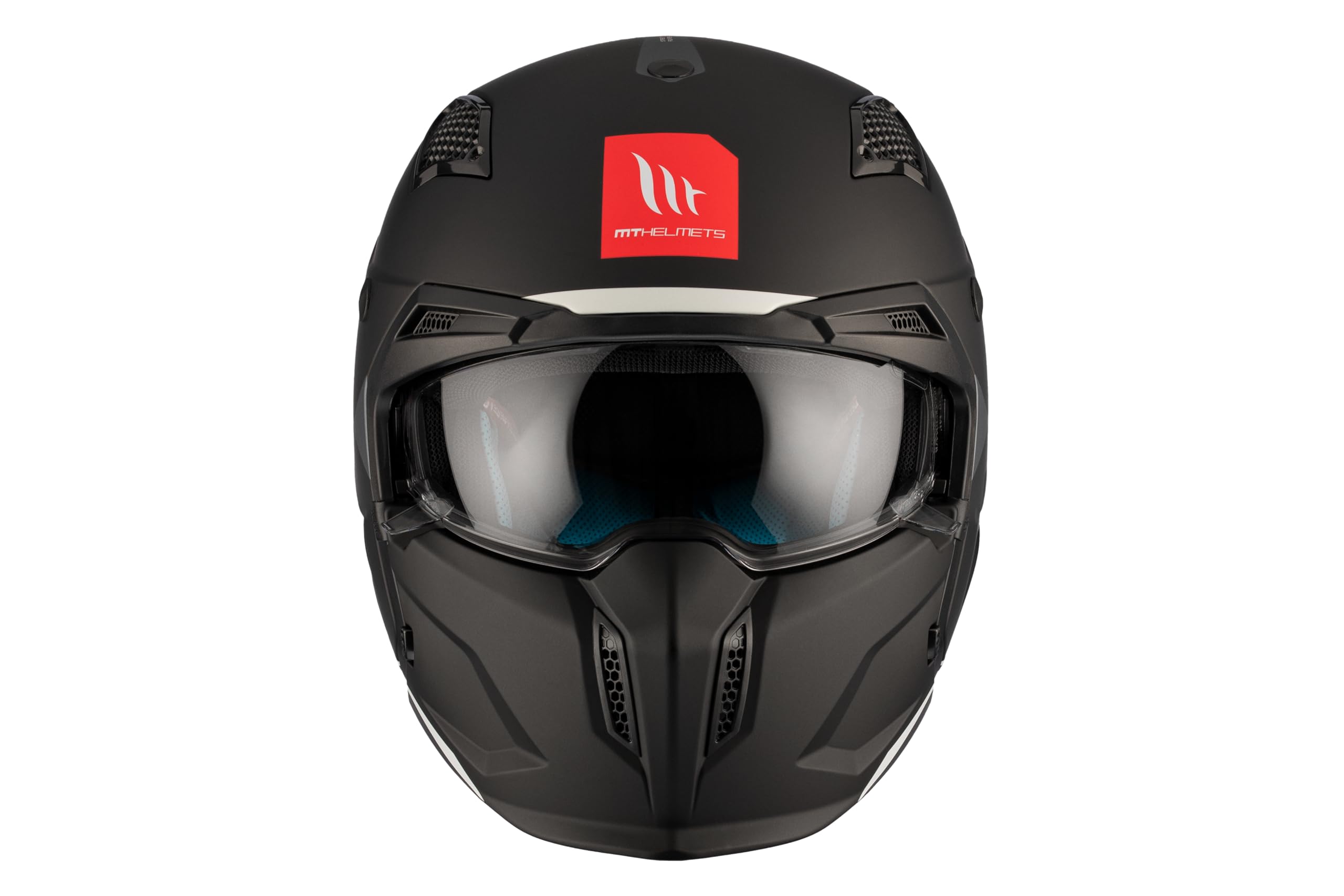 MT Helmets Streetfighter SV S – Casco Moto Integral Abierto con Visor Solar Retráctil, Estilo Streetfighter, Interior Lavable y Calota HIRP | Homologado ECE 22.06 & DOT