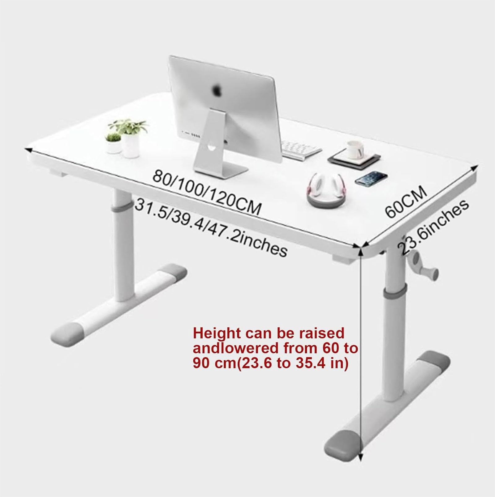 Escritorio de Altura Ajustable para Trabajar de pie: ergonómico, Ideal para Jugar con el Ordenador, como Mesa de Escritura Moderna para el Estudio o el Dormitorio.