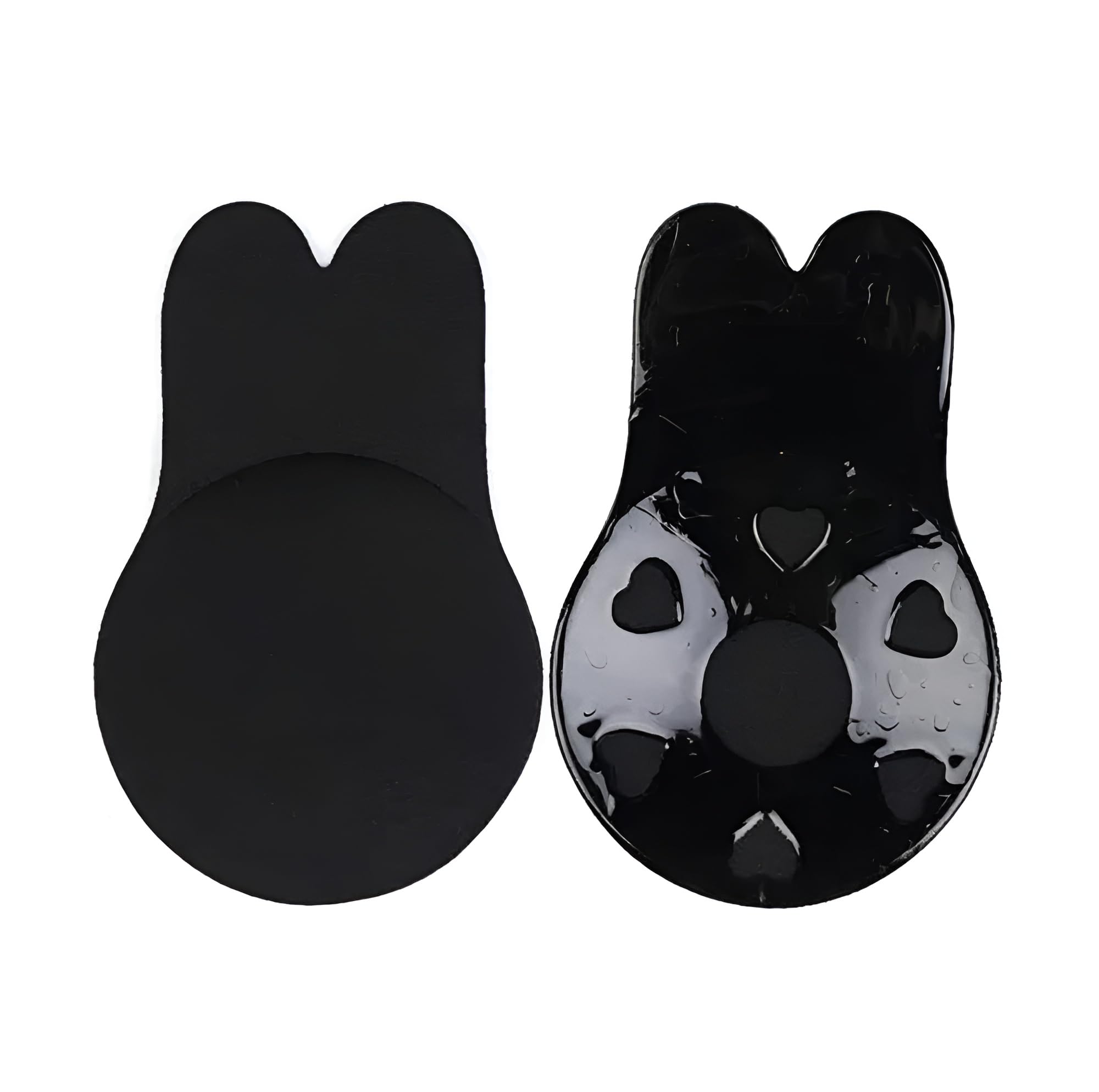 Women Push Up Strapless Backless Nipple Covers Brest Lift Tape Solid Slicone Patties Petals Strapless Adhesive Bras for Women (XXL, Black)-image-42