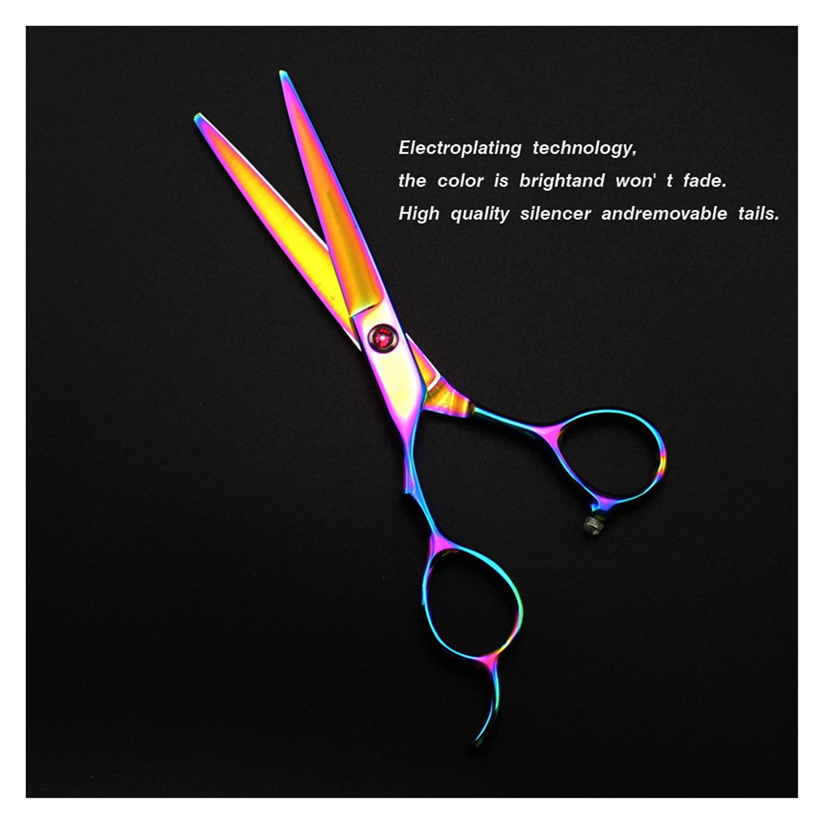 6 Zoll Haarschneideschere für Linkshänder, Rainbow Friseurschere, Haarschneideschere zum Ausdünnen der Haare, Friseurschere, Haarschneideschere，6 Inch Thinning B