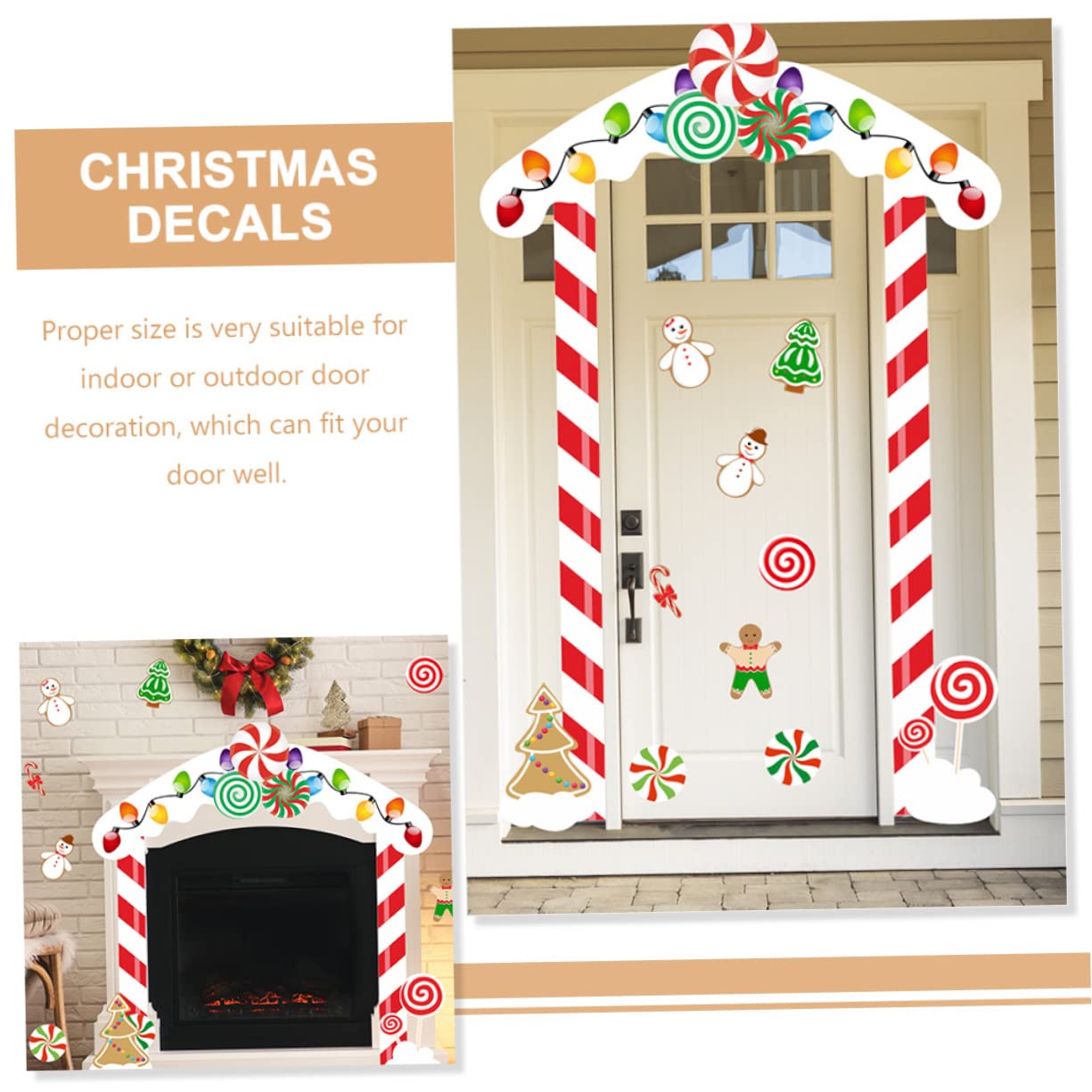 HOMSFOU 5sets Adesivi Natalizi Per Porta Decorazioni Festive Per Interni Ed Esterni Facile Applicazione e Adatto Tutti Tipi Di Porte Crea Un Atmosfera Magica Per Feste Di Natale