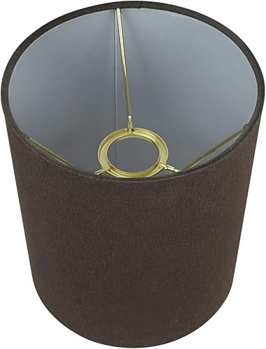Miniatura 4 de Aspen Creative 58500A, Drum Uno - Pantalla para lámpara, marrón oscuro, parte superior de 6.5 pulgadas x 6.5 pulgadas inferior x 7.5 pulgadas de