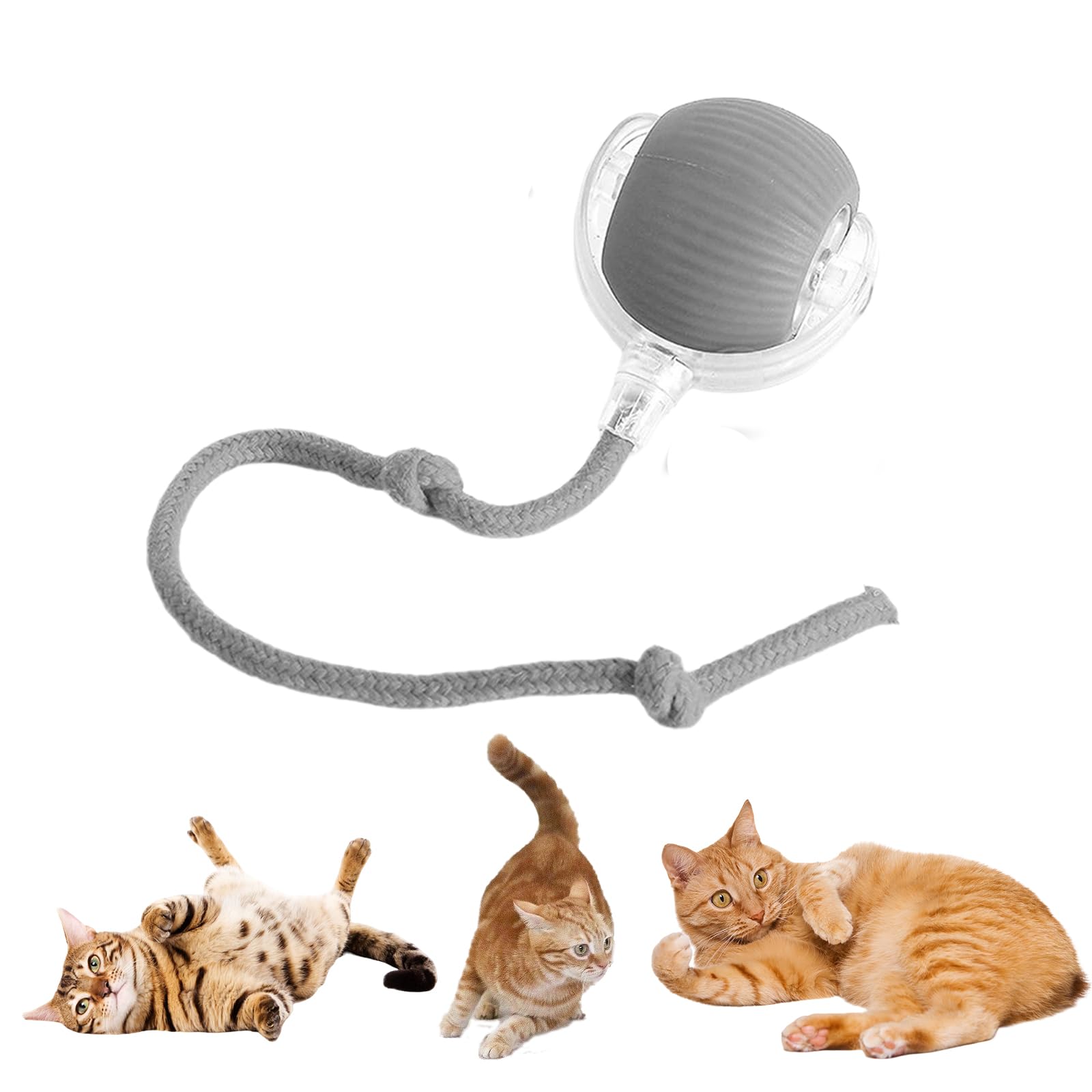 Awavsea Awavsea Hixfy Pet Ball, Hixfy Interactive Pet Fun Ball, Smart Chase Toy for Cats & Dogs, 360° Automatic Rolling Pet Toy, With Intelligent Motion Sensor, Fun Exercise Toy for Indoor Pets (Gray)