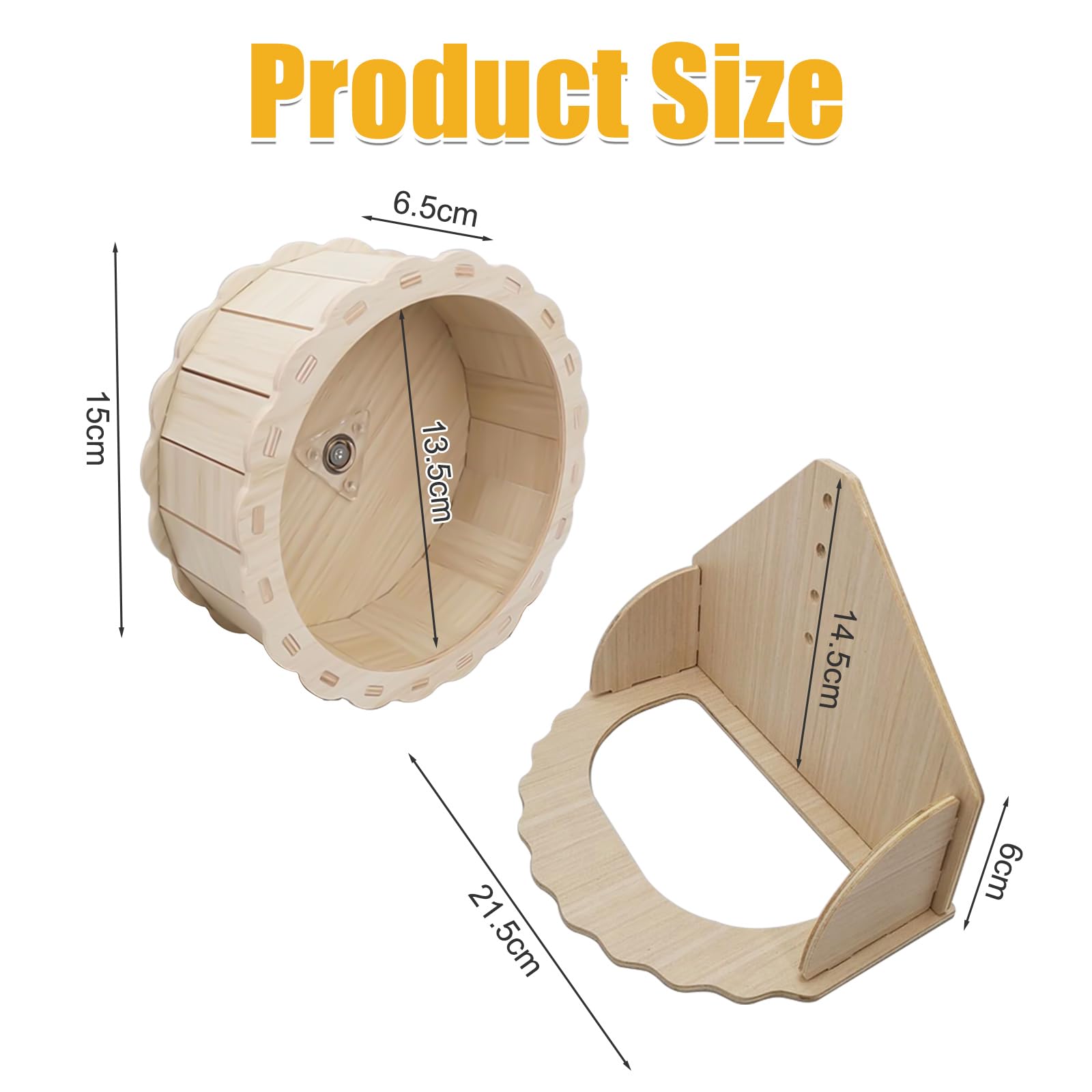15cm Leise Laufrad Hamster,Laufrad aus Holz, Holz Hamster Leise Rennmäuse Kleintier Haustier,Geeignet für Zwerghamster und Rennmäuse