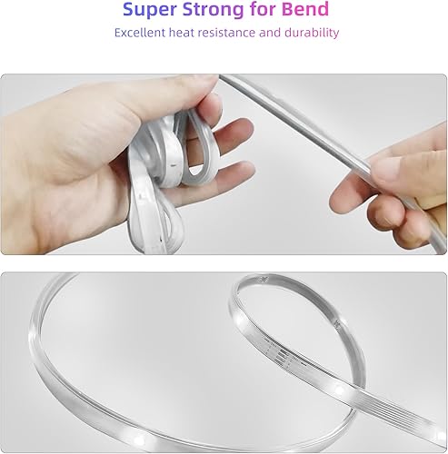 Miniatura 5 de HEDYNSHINE Tira de luces LED que funcionan con pilas de 20 pies, tira de luces LED USB con batería, control por aplicación de teléfono inteligente,