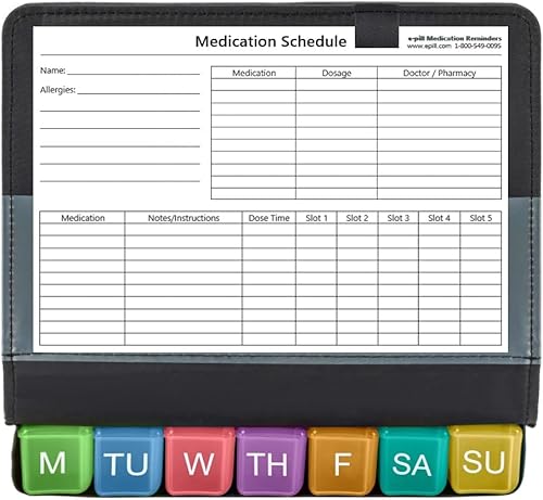 Miniatura 2 de e-Pill - Organizador de pastillas semanal grande 5 veces al día x 7 días, con estuche discreto