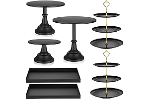 Tioncy 7 Pcs Cake Stand Set: A Black Dessert Table Display Symphony