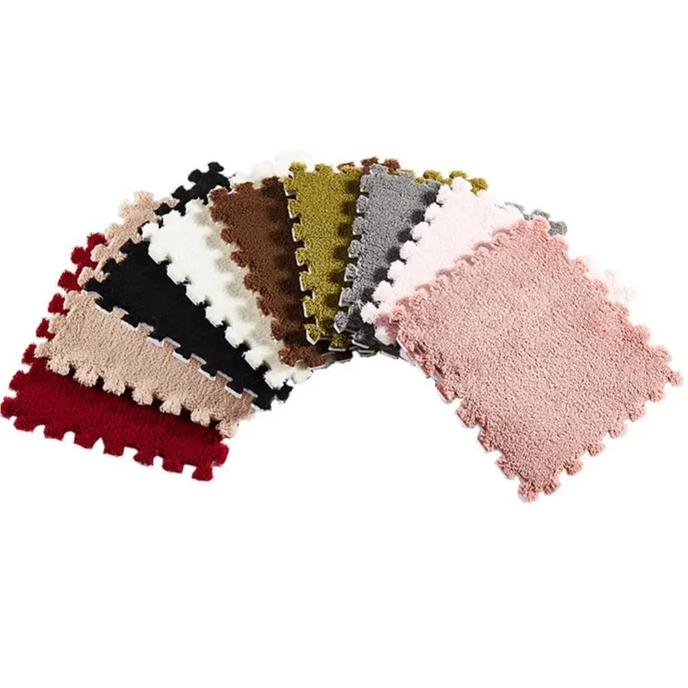 Dywan matowy 30 cm, dywan do pełzania, dywanik podłogowy Puzzle Pad, piankowe płytki dywanowe do salonu w domu sypialni(Red)