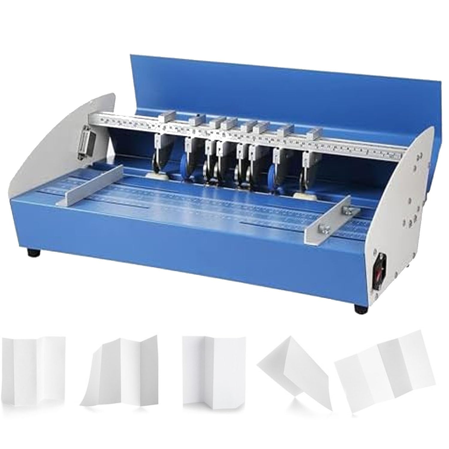 Elektrische Falzmaschine – 3-in-1 robuste Metall-Papierfalze, Punktezähler und Perforator für Speisekarten, Buchumschläge und Bürogebrauch – 460 mm Breite