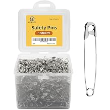 1000 Silver Sewing Pins, 1.5 Inch Rust-Resistant Steel Wire Assorted - Large Safety Pins for Clothes & Crafts Use