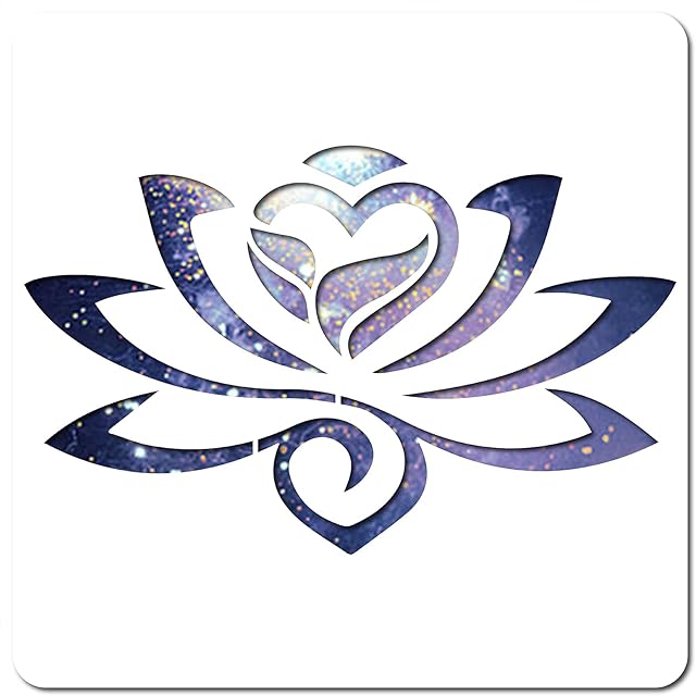 GORGECRAFT Lotus Flower Stencil Template Large 11.8x11.8 Inch Reusable Sign Home Decor for Painting on Wood Wall Scrapbook Card Floor Drawing