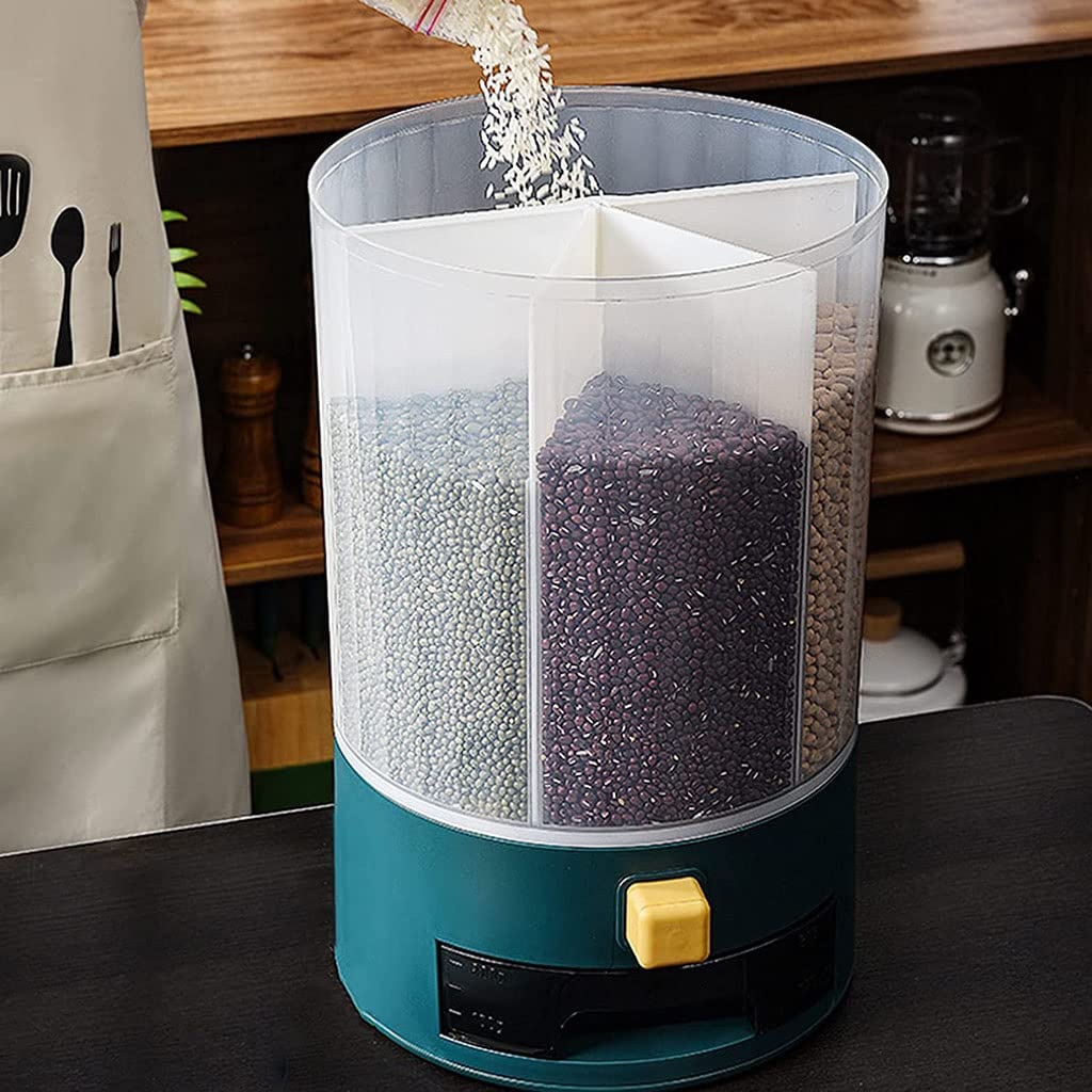 Dozownik Płatków Kukurydzianych 1. 0 kg. Dozownik zbożowy, Duży Uszczelniony ziarna zbiornik Przechowywanie z pokrywką Home Bufeal Dispenser Wiadro w kuchni Hermetyczny (Color : Green-10L)
