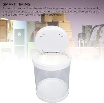 Digital Timed Lock Box, Timed Lock Box with Timer, Kitchen Safe Time Locking Container, Time Locking Container, Plastic Timed Lock Box for Cell Phone, Snacks and Other (White)