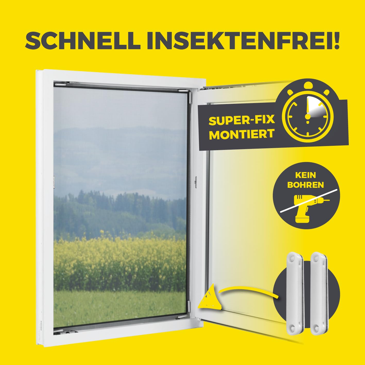 EASYmaxx Insect Protect magnesy do przyklejania do moskitiery | samoprzylepne płytki magnetyczne | 12 magnesów samoprzylepnych do moskitiery okiennej | moskitiera magnetyczna