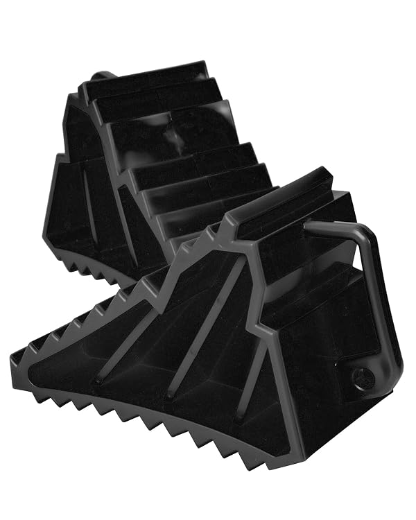 Garvee 2 Pack Wheel Chocks for Trailers, Heavy Duty Plastic RV Wheel Chocks by Garvee - Used condition - US$10.47