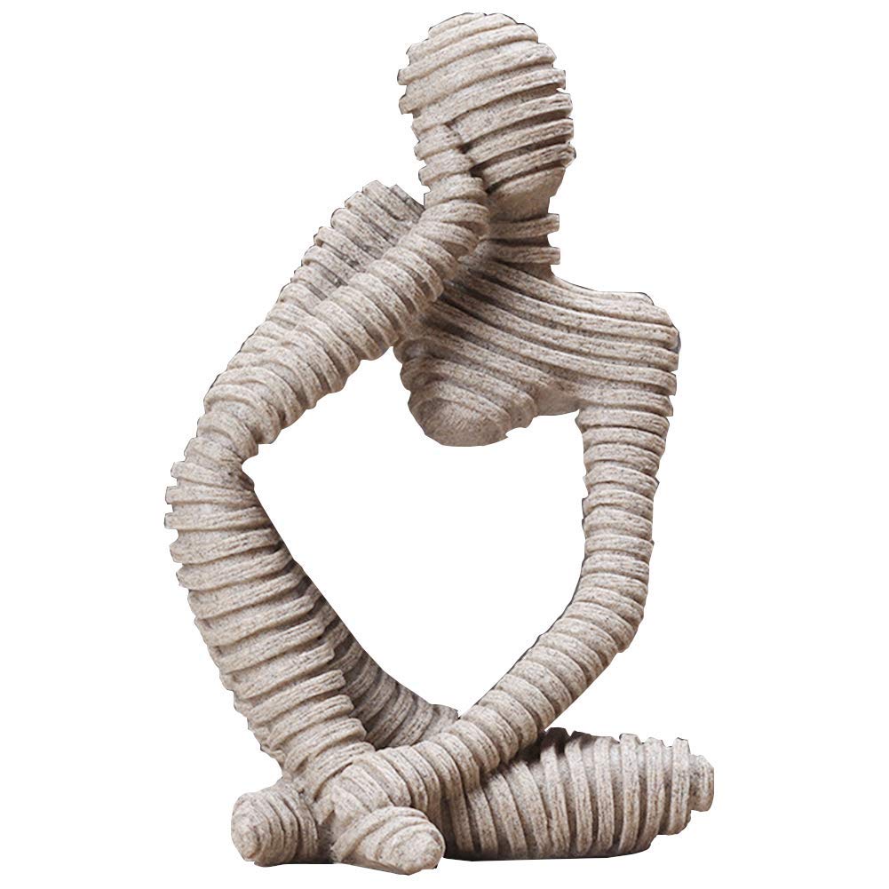 BHGFYXBS Resin Thinker Statues Decoration Abstract Sculpture Collectible Ornament Figurines Home Office Bookshelf Desktop Decor,B,E-A