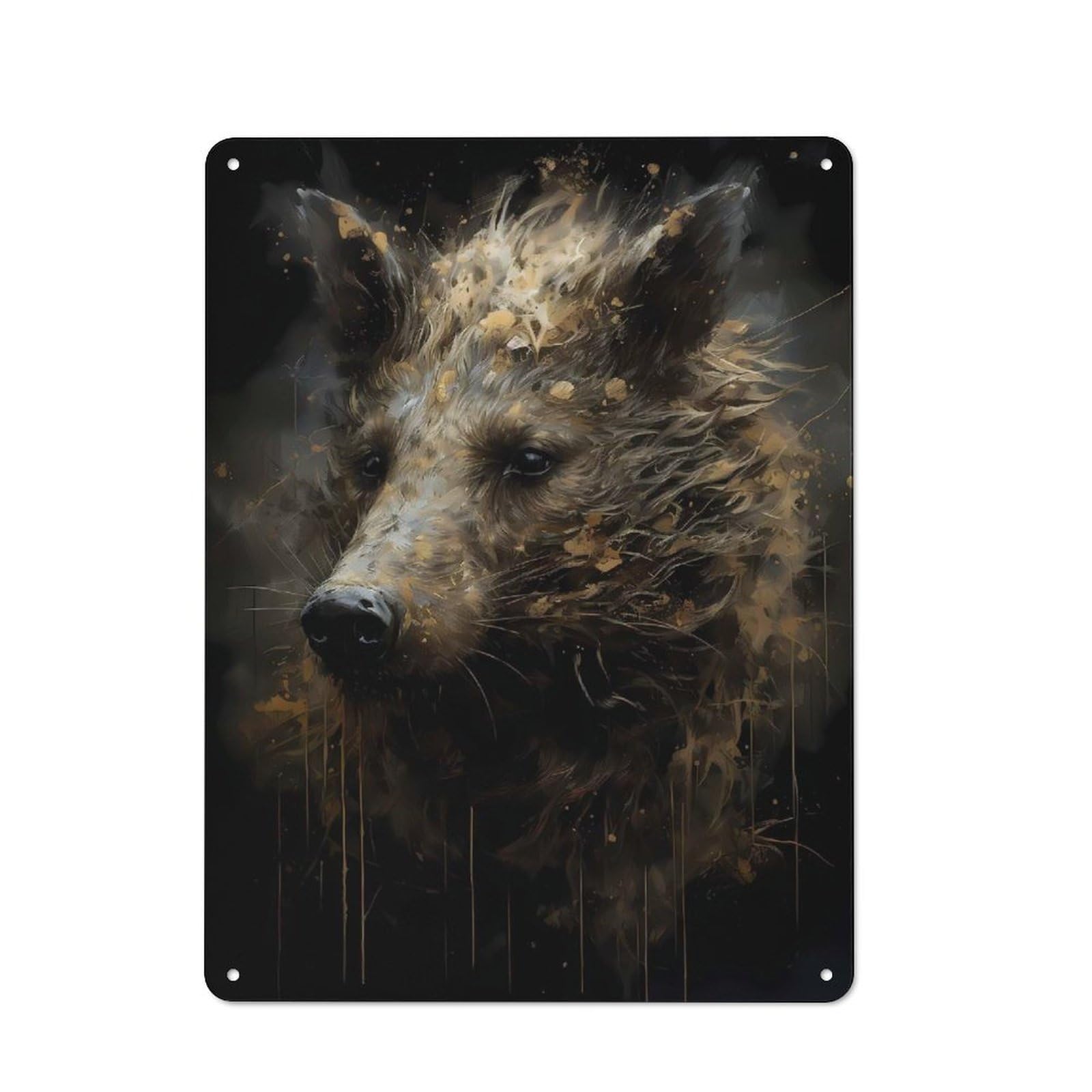 Junmoney Wild Boar Darling For Bar Or Restaurant, Retro Metal Plaque 40X30cm, A Decorative Christmas Gift For Hospitality Decor Collectors