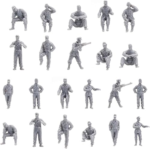 ViiKONDO Conjunto militar para hombres del ejército, tanque del ejército alemán, juguete soldado en la Segunda Guerra Mundial con 18 posturas, juego