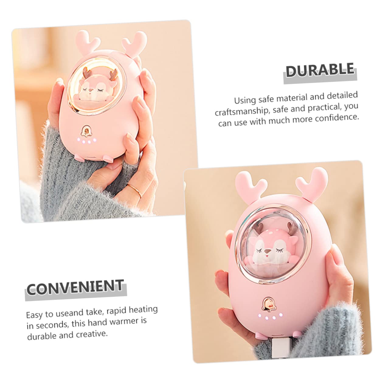 BESPORTBLE 3 Set caldo scaldamani usb batterie ricaricabili scaldamani riutilizzabile dei cartoni animati riscaldatori USB illumina lo Lega di alluminio