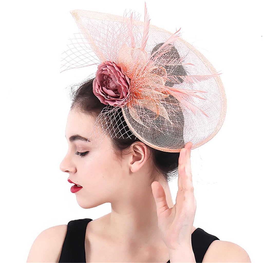 Chapeau de mariage grand fedora femmes église fascinator derby plume