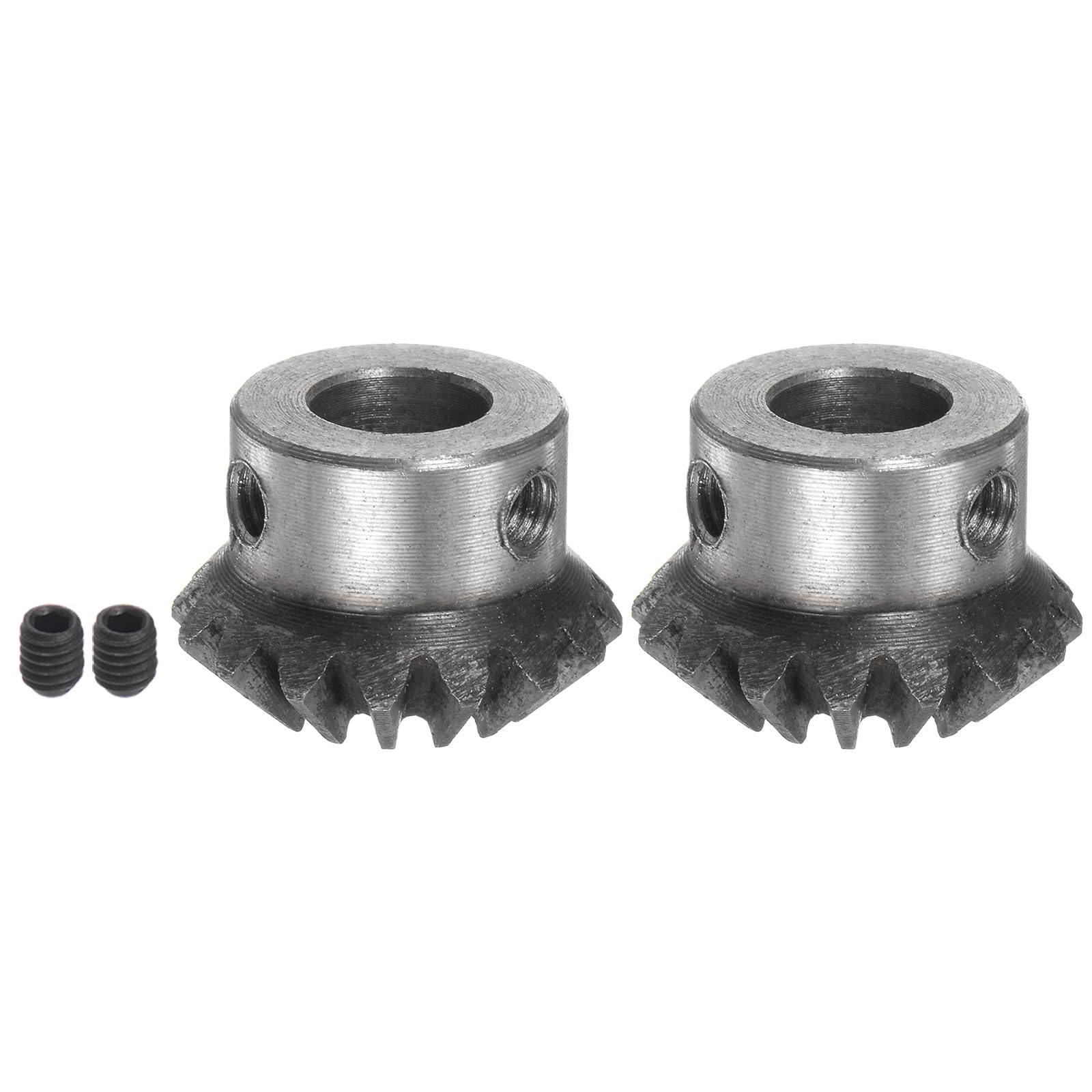 sourcing map 2pcs Biseau Engrenage 1M 16 Dents 10 mm Arbre Trou 1:1 Conique Conique Pignon Engrenage 45# Acier 1.5 Module 90 Degré Direction Engrenage, pour Matériel Mécanique Rotation