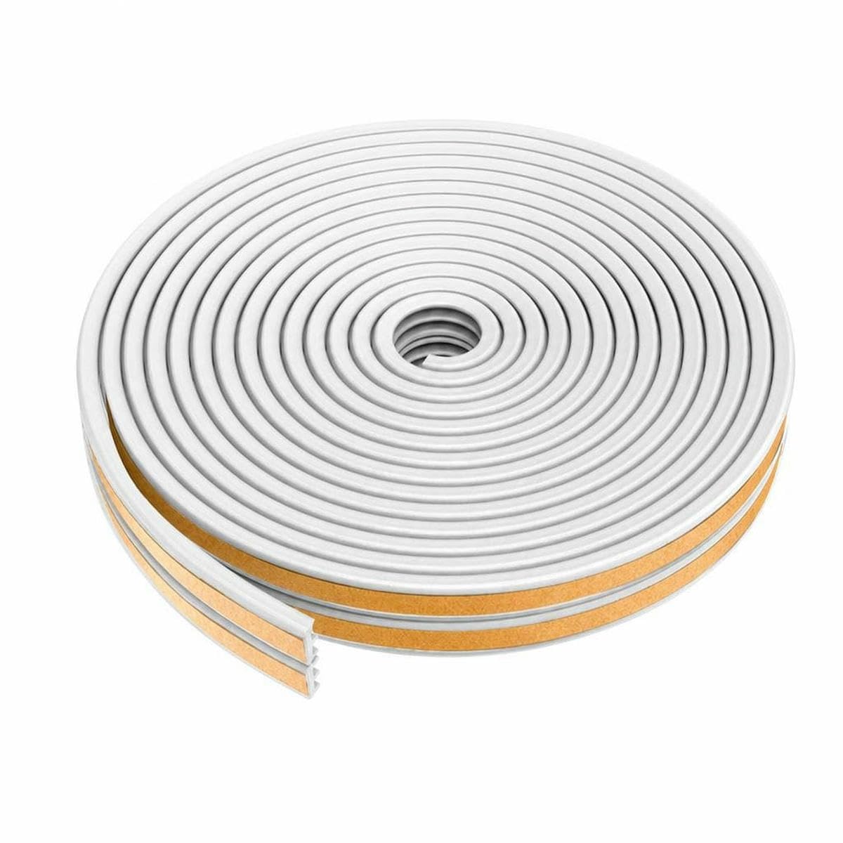 5m/10m Door Seal Strip Self-Adhesive Draft Stopper Tape Window Weather Stripping Insulation Noise Rubber Sealing Strip-E white-5M (16.4ft)