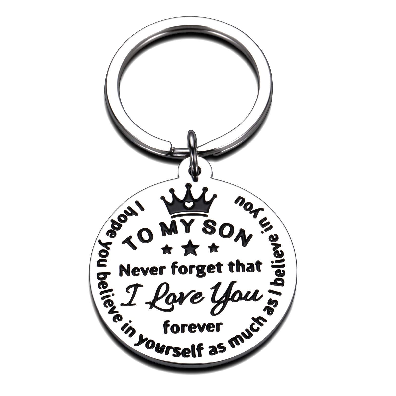Son Gifts from Mom Dad Keychain, Inspirational Birthday Gifts for Men Son, Gifts for Adult Son, Father Son Gifts, To My Son from Mom Dad, Kids Christmas Graduation Valentine Gifts for Him from Parents