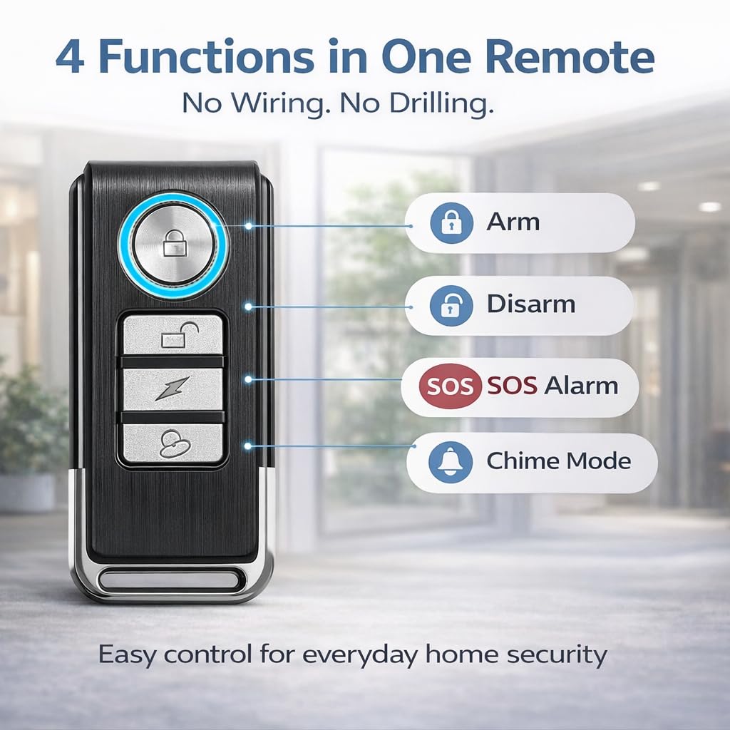HENDUN Alarma Multiusos Blancas A038 con Control Remoto