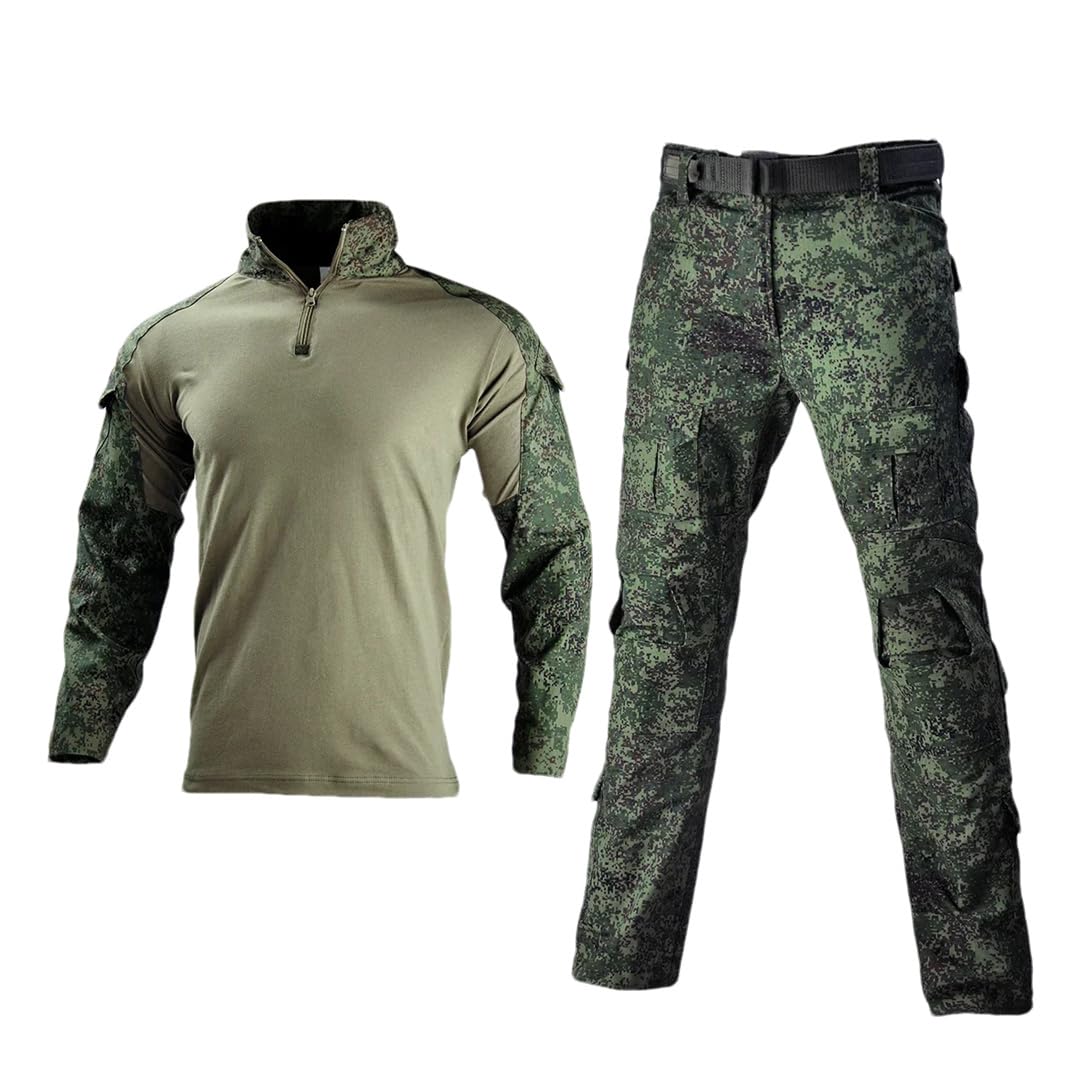Suwequest Taktische Outdoor-Kleidung, Trainingsanzug, Camouflage, Jagd-Shirt, Hose, Camping- und Wander-Set