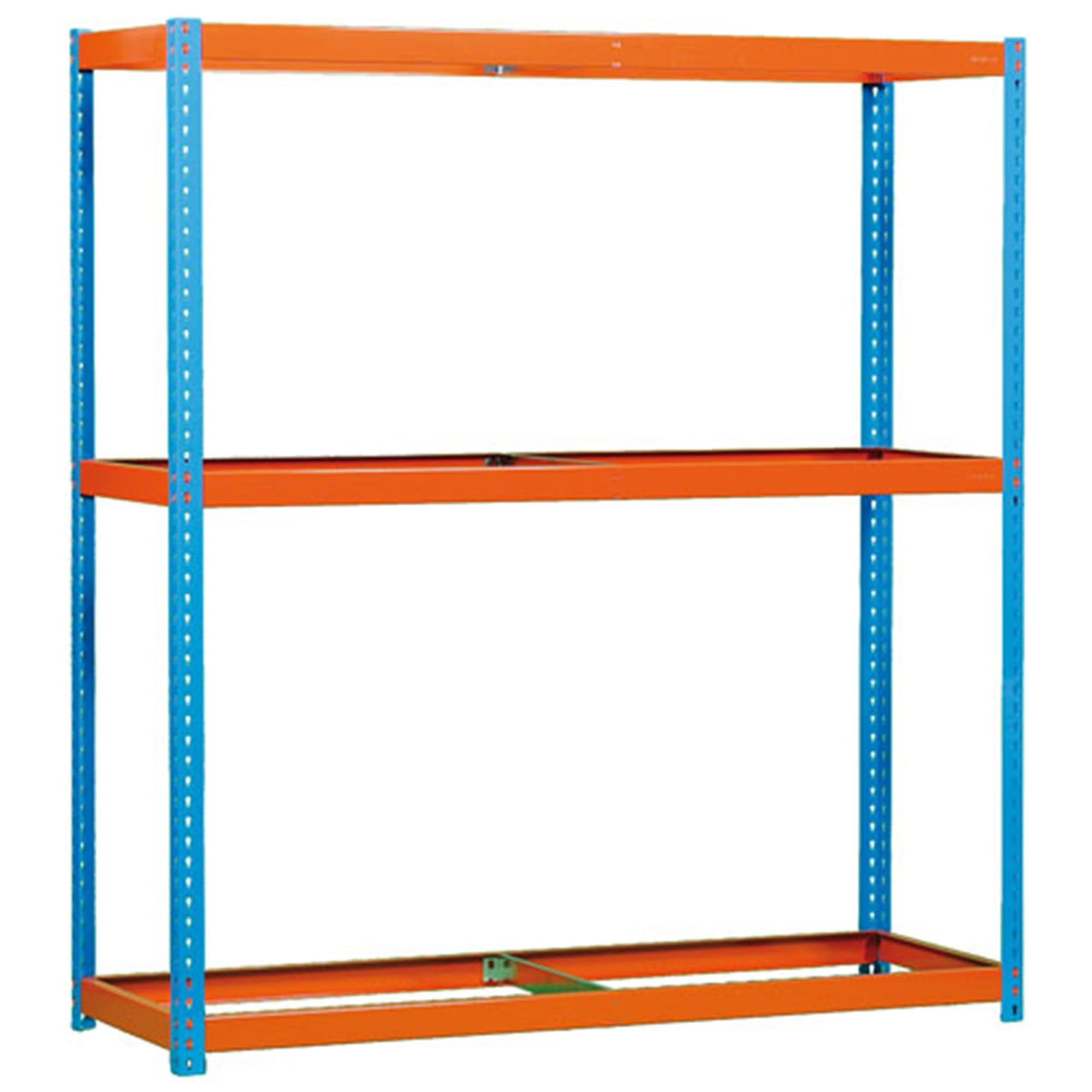 Estantería Industrial, 2000x1800x600 mm, 600 kg de Punto Flexión, 3 Niveles, Sin Baldas, Estantería Garaje, Azul/Naranja - Simonforte
