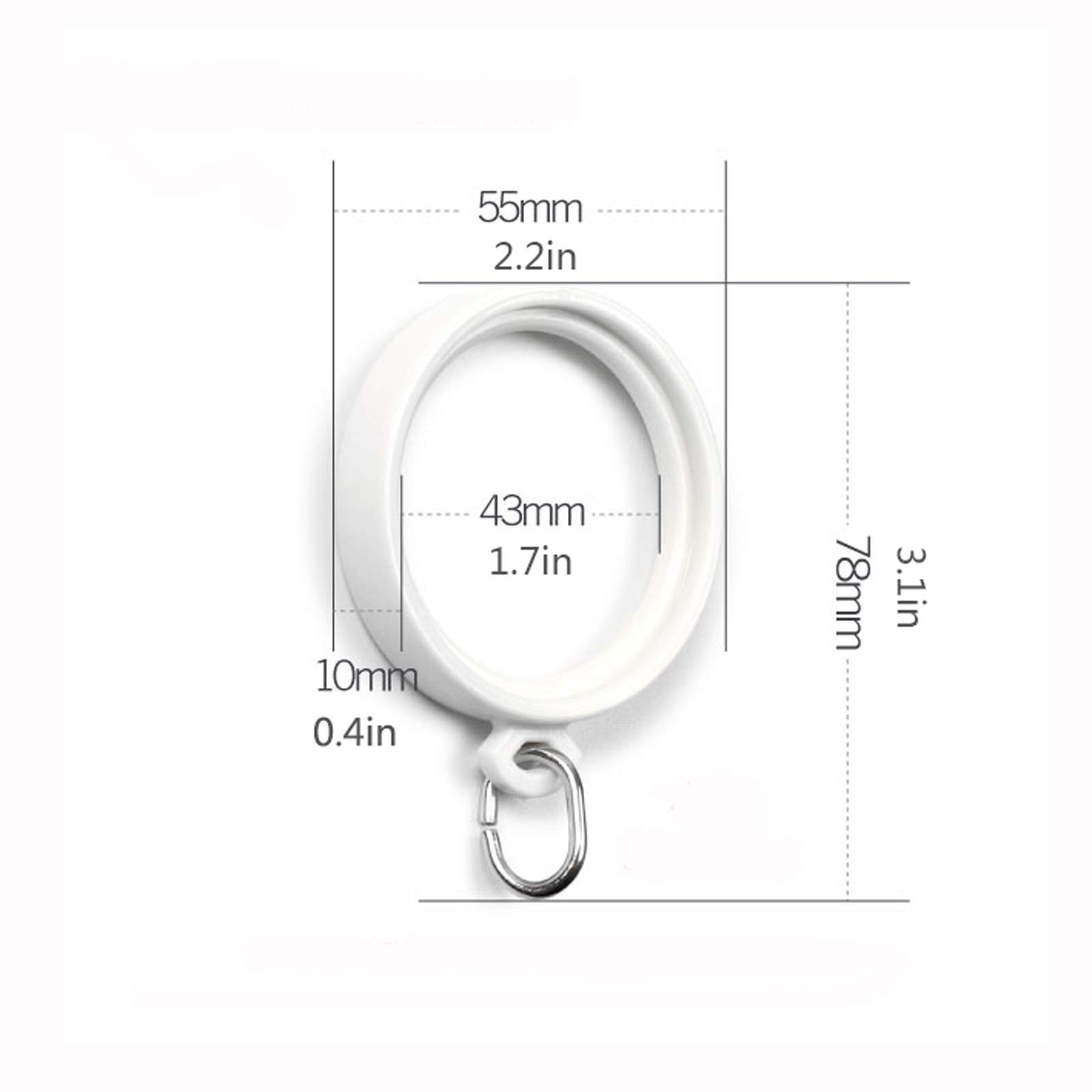 Anelli per Tende 20PCS Anelli per Tende circolari Accessori per Tende in plastica Anello per Drappo Anelli per Occhielli Che Scivolano Facilmente sull'asta della Doccia (Colore Crema) Anelli per Ten