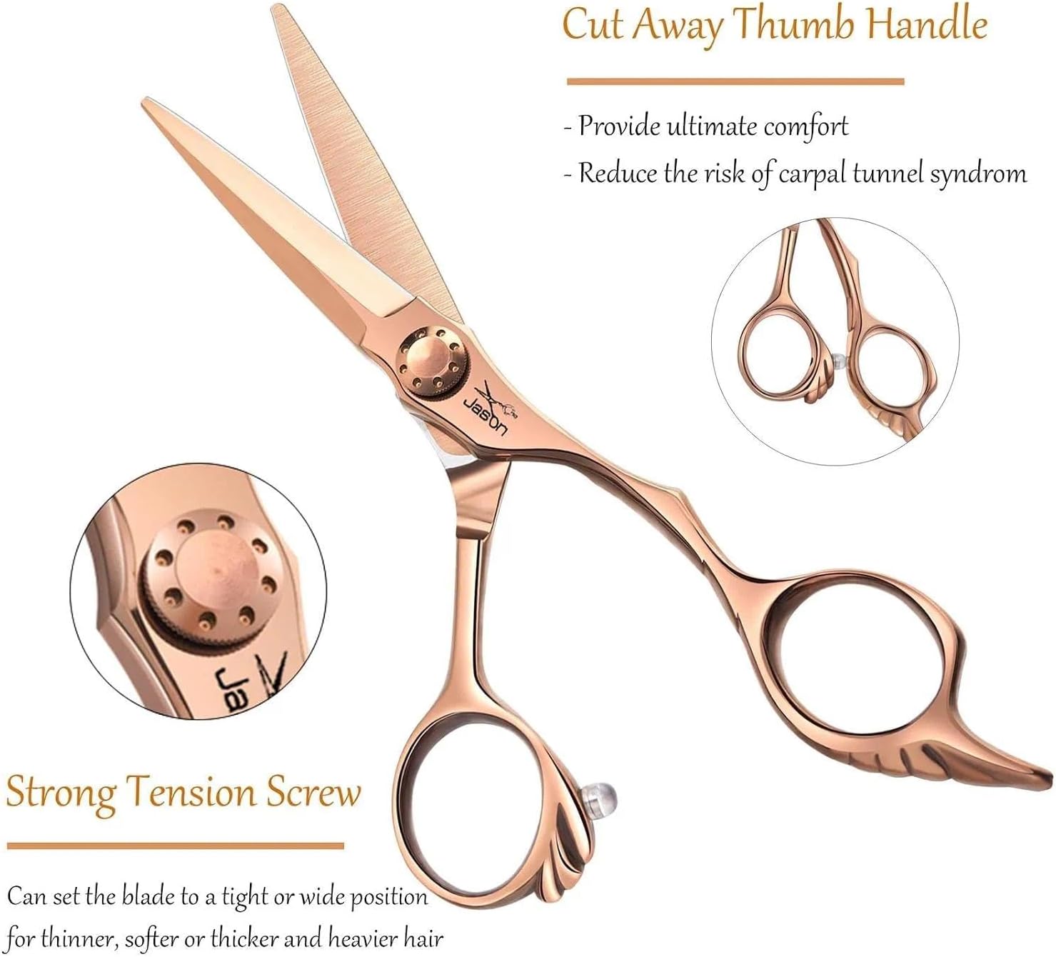 JASON Hair Cutting Scissors Shears - Straight for Woman Man Gift