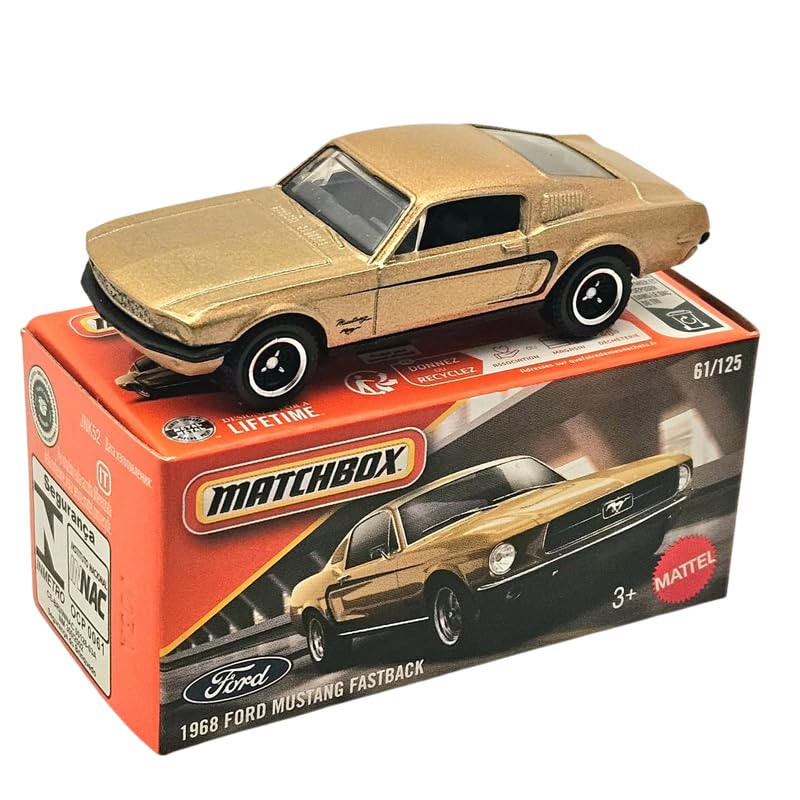 Image of Hot Wheels 2026 Match Box 1968 Ford Mustang Fastback for 3 Years & Above 61 /125 (Brown)