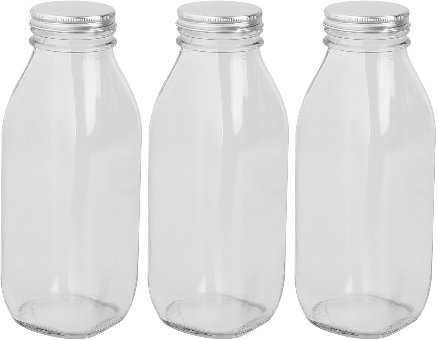 Hossejoy 16oz (500ml) Glass Milk Bottle, Reusable Drinking Jars