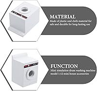 Vista 5 de Muebles de casa de muñecas en miniatura Lavadora de casa de muñecas 1 casa de muñecas en miniatura a escala 12, muebles de lavandería
