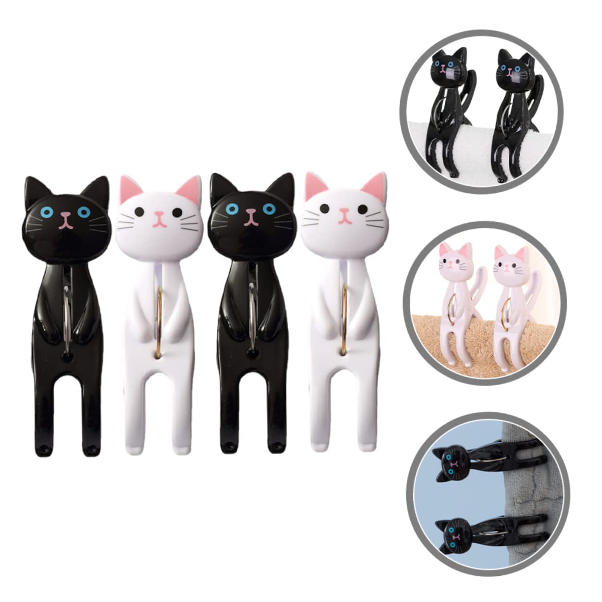 Amazon.co.jp: CHILDWEET 4個 猫の洗濯ばさみ 物 固定 プ の さみ 風