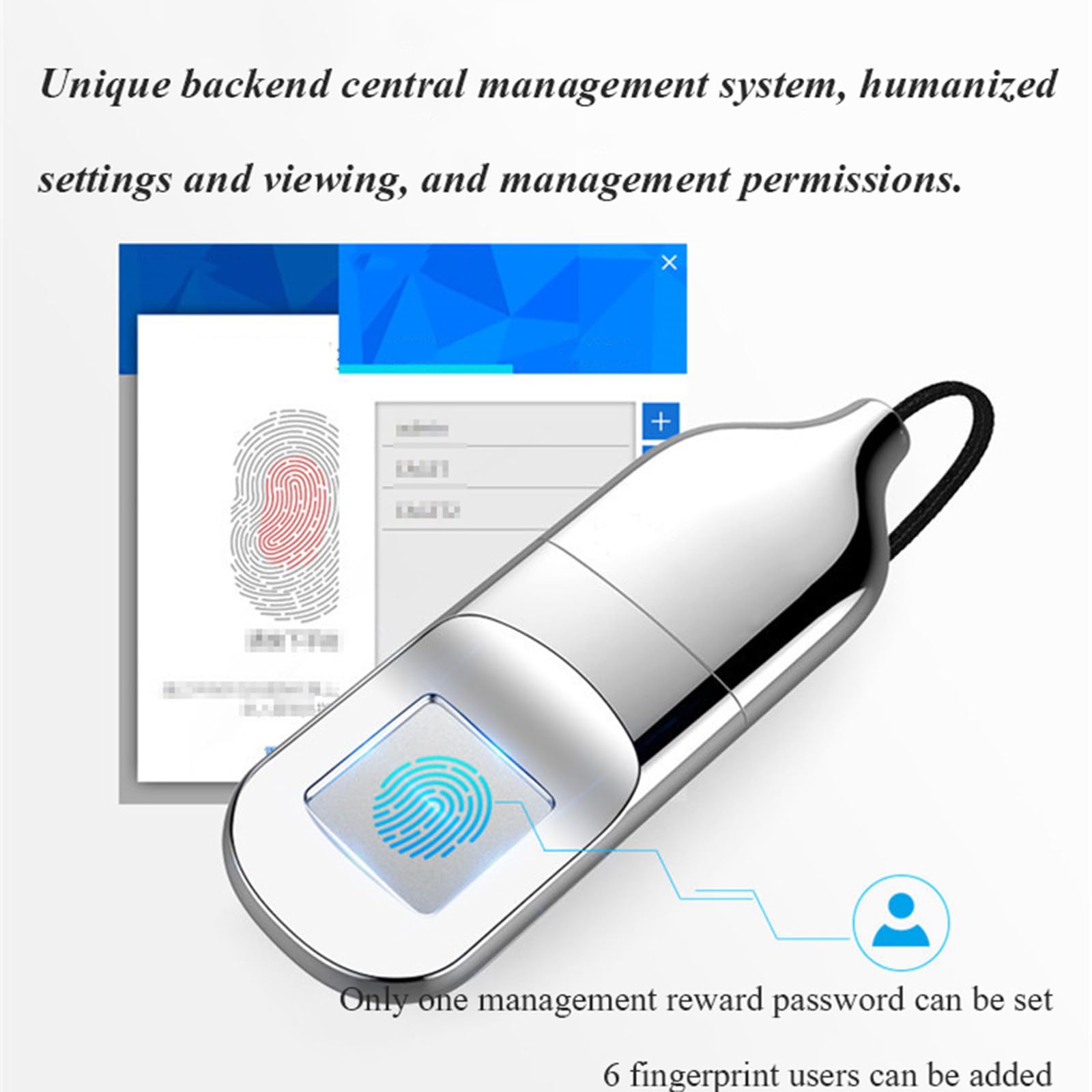 Chiavetta USB da 64 GB con crittografia delle impronte digitali con blocco USB 2.0 per Windows Linux Mac Laptop PC Memoria flash Disk Memory Stick
